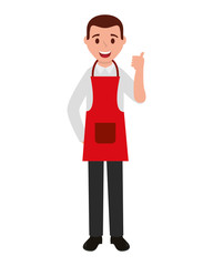 man with kitchen apron