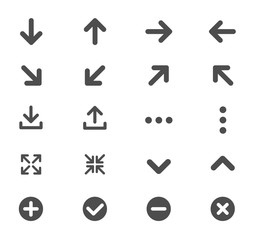 Arrows and signs web icons. Ui elements. Arrows and signs vector icons for web, mobile and ui design