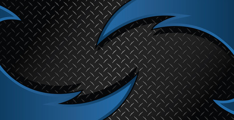 Blue Razor Diamond Plate Textured Vector Background Illustration
