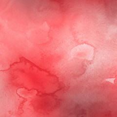 Red watercolor and ink paper textures on white background. Chaotic stylish abstract organic design.