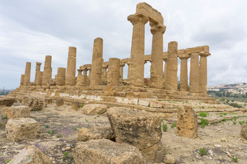 Fototapeta na wymiar The Temple of Juno in the Valley of the Temples at Agrigento, Sicily