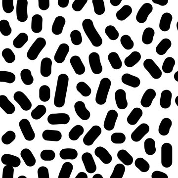Handmade contrast seamless pattern. Childish craft monochrome wallpaper for birthday card, baby nappy, school party advertising, shop sale poster, holiday wrapping paper, textile, bag print etc.