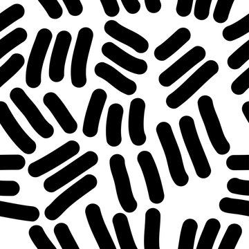 Handmade contrast seamless pattern. Childish craft monochrome wallpaper for birthday card, baby nappy, school party advertising, shop sale poster, holiday wrapping paper, textile, bag print etc.