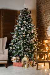 Beautifully decorated Christmas tree