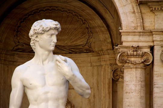 Michelangelo, david, statue, art, marble, cordonata, Capitolium, Capitoline Hill, rome, italy, architecture, palace, ancient, history, 