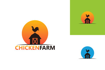 Chicken Farm Logo Template Design Vector, Emblem, Design Concept, Creative Symbol, Icon