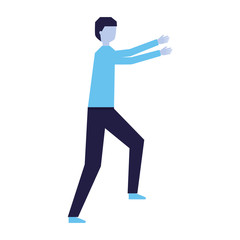 man character standing on white background