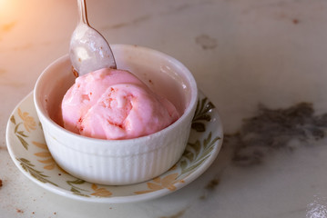 Ice cream strawberry.