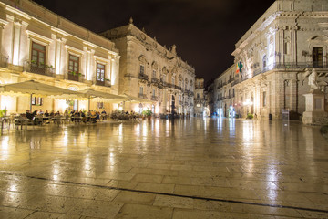 Night in Ortigia island Siracusa Sicily island Italy