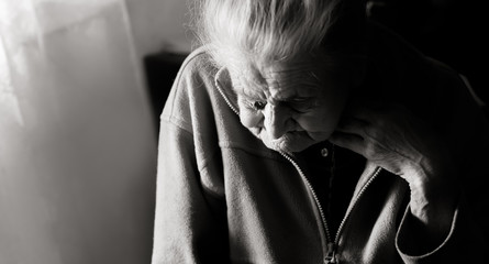 old depressed woman