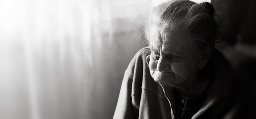 old depressed woman