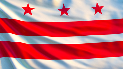 District of Columbia flag.  3d illustration