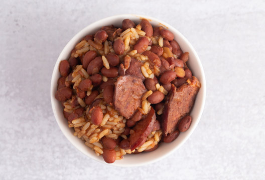 Bowl Of Red Beans And Rice With Sausage