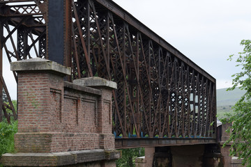 old railway bridge over the river
