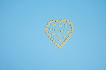 Heart concept on a blue background.