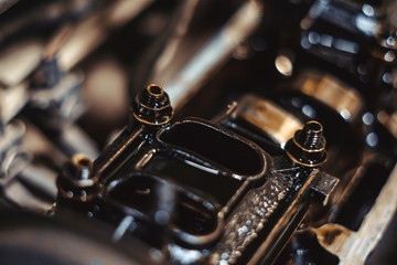 Fototapeta premium engine valve in oil