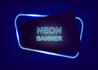 Neon empty text banner