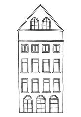 Hand drawn old house