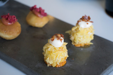 Gourmet appetizers in restaurant Spain