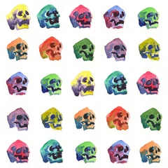 Peel and stick wall murals Aquarel Skull skull watercolor
