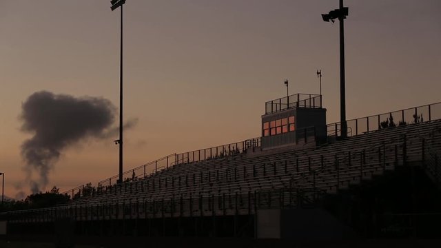 sunrise over football stadium
