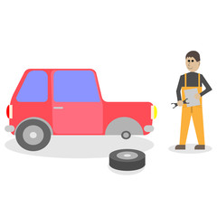 Car mechanic vector graphics