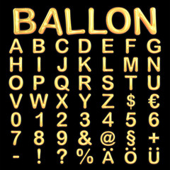 Folienluftballons - Hintergrund - Alphabet - ABC - Zeichen - Zahlen