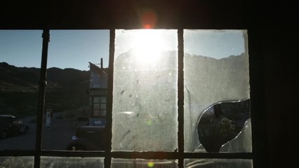 view through window in abandoned building