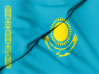 Waving flag: flag of Kazakhstan