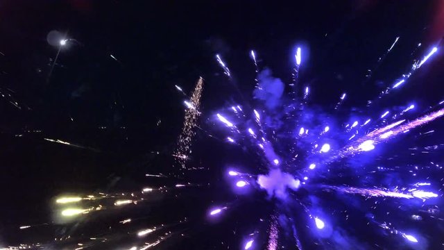 Beautiful Fireworks With Lots Of Colorful Bursts Seamless Loop 4K