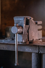 Steel handle for tightening or bending..inside factory to build and repair ship.