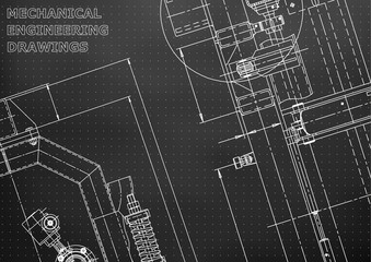 Blueprint, Sketch. Vector engineering illustration. Cover, flyer, banner, background. 