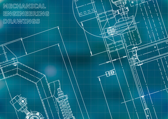Blueprint, Sketch. Vector engineering illustration. Cover, flyer, banner, background. 