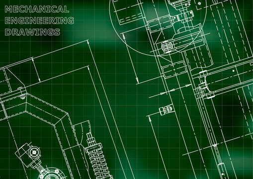 Blueprint, Sketch. Vector engineering illustration. Cover, flyer, banner, background. 
