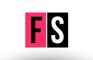 pink black white alphabet letter fs f s logo combination icon design