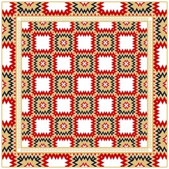 Vintage Decorative Geometric Pattern. Design For Bandana Shawl, Tablecloth Fabric Print. Vector Illustration.