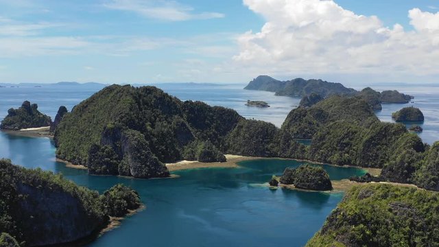 Aerial Footage of Limestone Islands in Raja Ampat