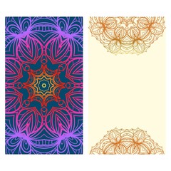 Ethnic Decorative Flyers with Floral Mandala. Templates Vector illustration.