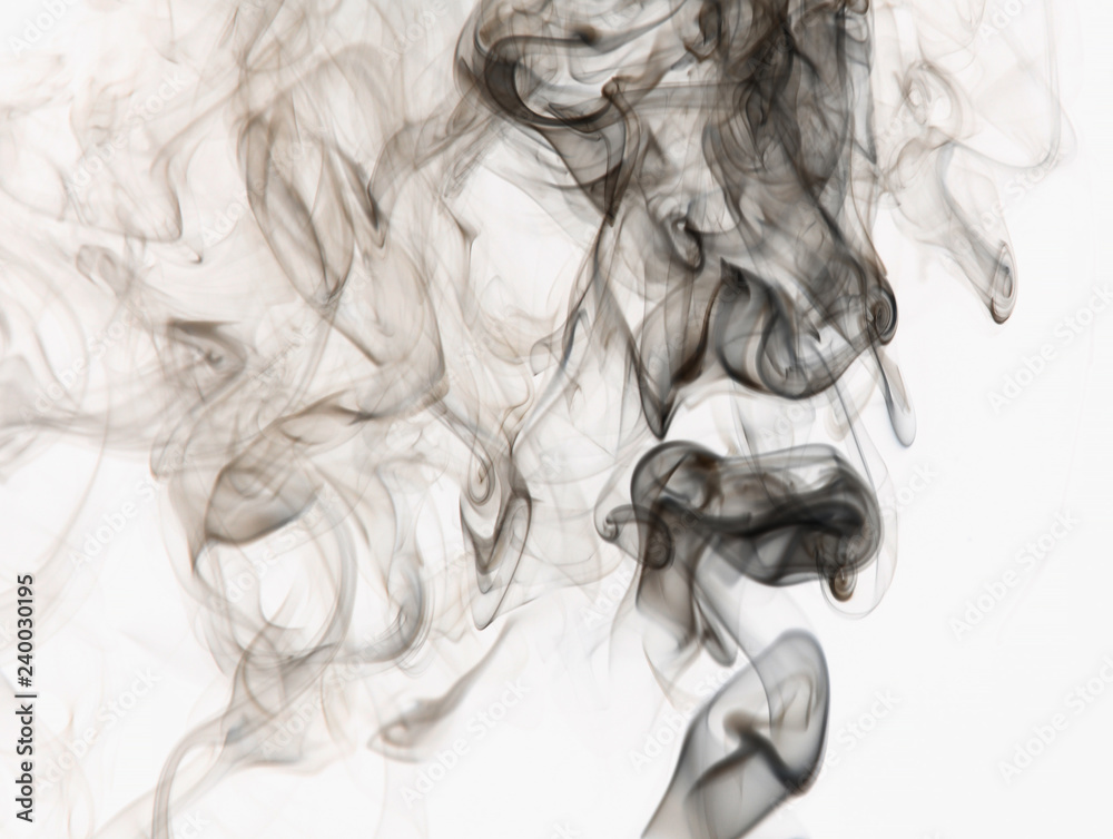 Wall mural abstract smoke on white background