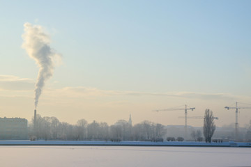 View of Riga in winter season.