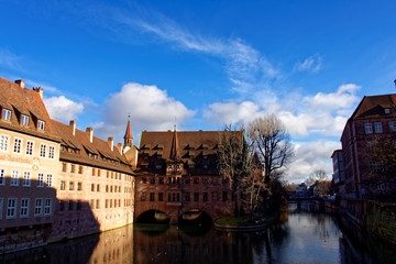 Fototapeta na wymiar Beautiful Sunny day in Nuremberg