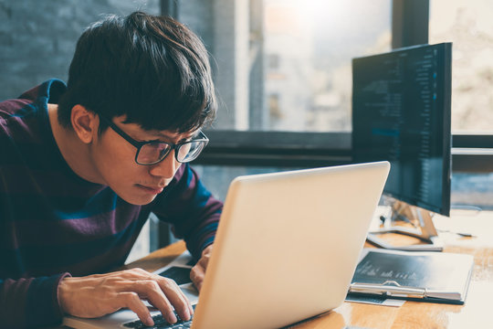 Professional Development programmer working in programming website a software and coding technology, writing codes and data code, Programming with HTML, PHP and javascript