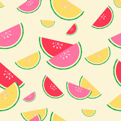 summer colorful watermelons seamless pattern
