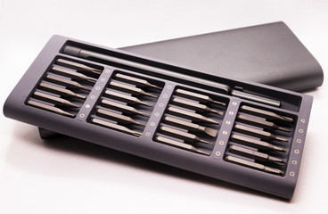 Set of heads for screwdriver (bits) with screwdriver