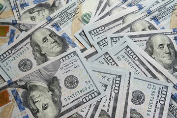 American dollars background, closeup