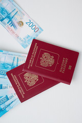 Money, passport, new city, travel and map