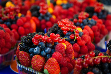 Mix berries: raspberry, currant, blackberries, blueberries, strawberries