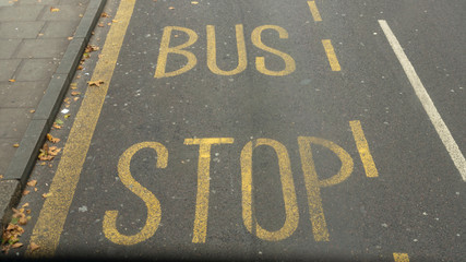 Bus Stop Painted on Public Road