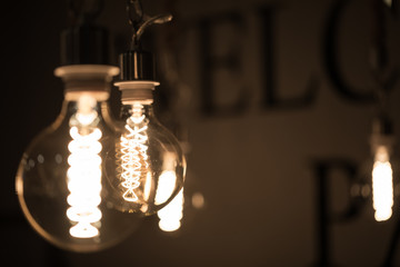 Antique retro light bulbs