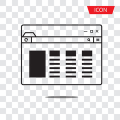 Browser icon vector isolated on white background